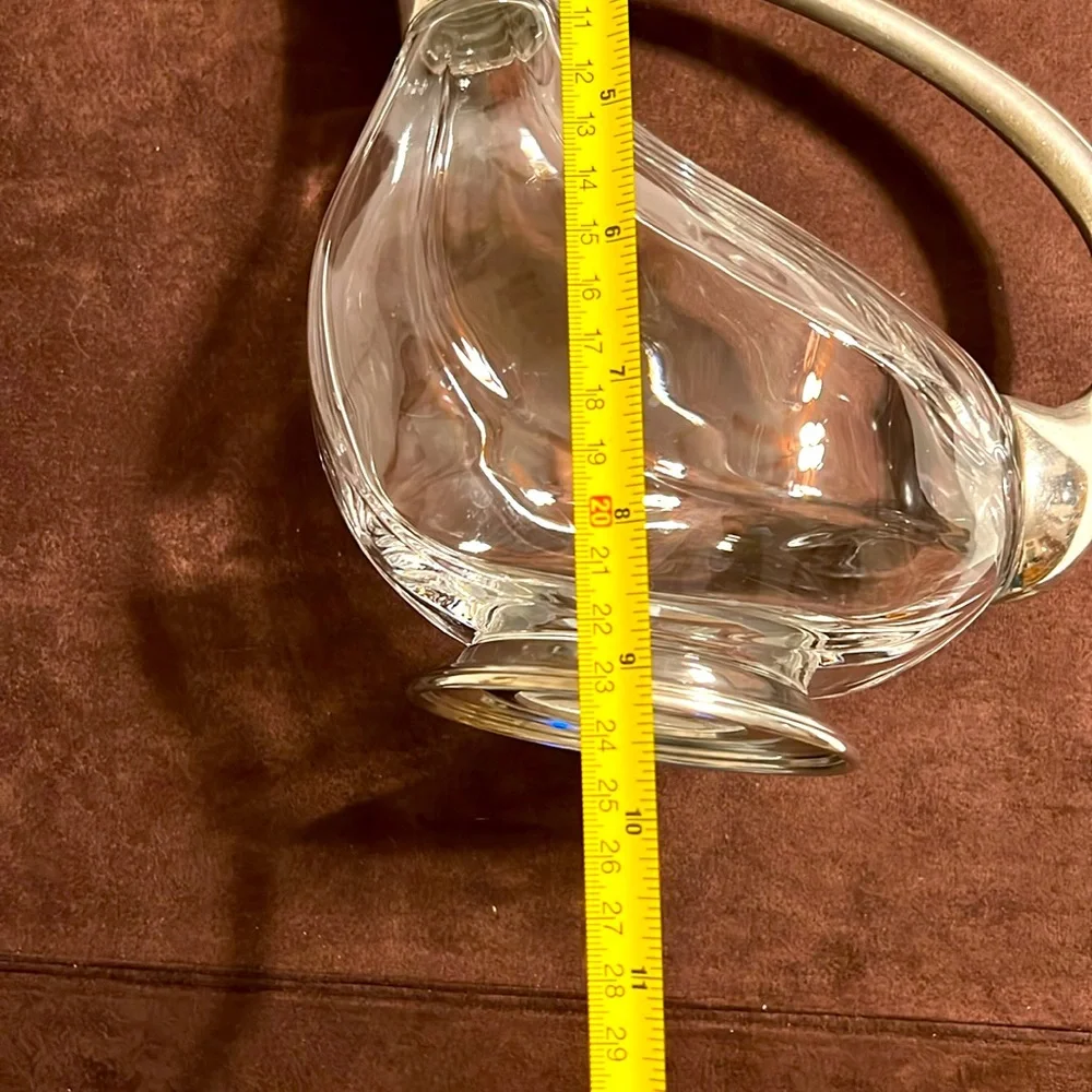 JEAN GOARDERE VINTAGE 1960 Elegant Glass and Tin Carafe, Ewer, Decanter, Pitcher